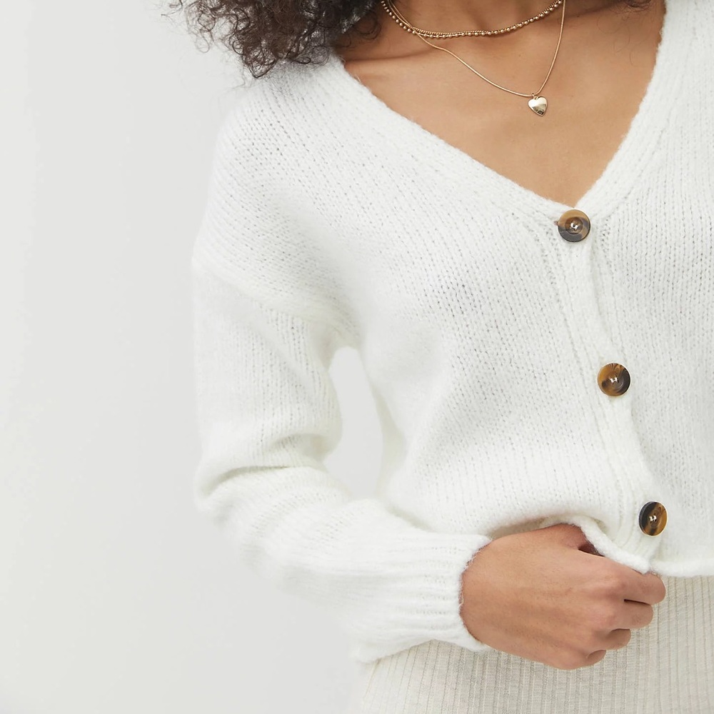 UO Ozzy Boxy Button-Front Cardigan